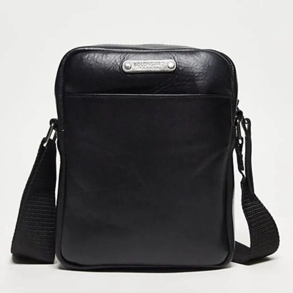 Bolongaro‎ Trevor Men's Leather Skull Crossbody Bag Adjsutable Strap